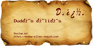 Dudás Éliás névjegykártya